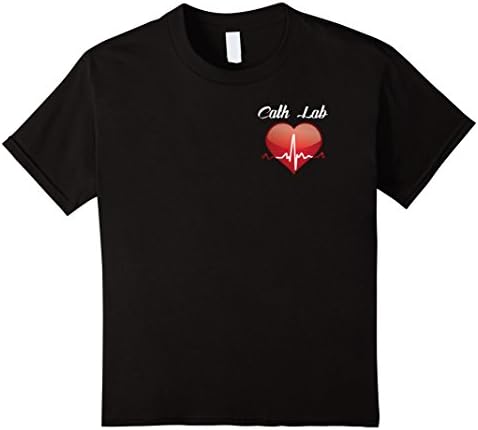 Kids Cath Lab Shirt, Nurse Heart Heartbeat Love Cardiac Care 12 Black