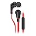 NoiseHush NX80 Earphones Premium Bass Stereo Headphones In-Ear with Tangle Free Cable Inline Microphone Earbuds - Black/Red