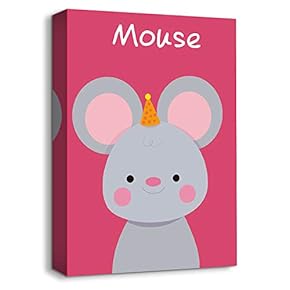 Cute Animal Portrait Home Artwork for Kids Bedroom Bathroom