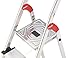 Hailo 9204010020 8854-001 4FT Folding Lightweight Aluminum Platform Step Ladder, Worktray, Silver