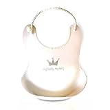 Bib for Baby on White Cute Color Bibs with Pocket Food Catcher for Easy Baby Feeding. Dishwasher Safe. Clean and Elegant Babies and Toddlers All the Time. Plus Recipes E-book.