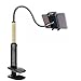 Gooseneck Tablet Stand,Reenfaya Universal Lazy Phone Holder Flexible Long Arm Clip 360 Rotating Desktop Bracket Clamp Mount for iPad iPhone Series/Samsung Galaxy/Nintendo Switch and More(Black/Gold)
