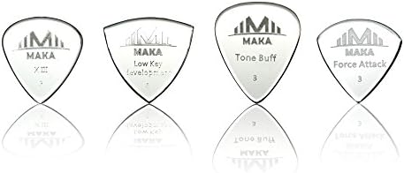MAKA 4-Pack 3.0mm Acrylic Guitar Picks Heavy for Electric and Acoustic Guitar, Clear Plexiglass, 4 Assorted Shapes Variety Pack