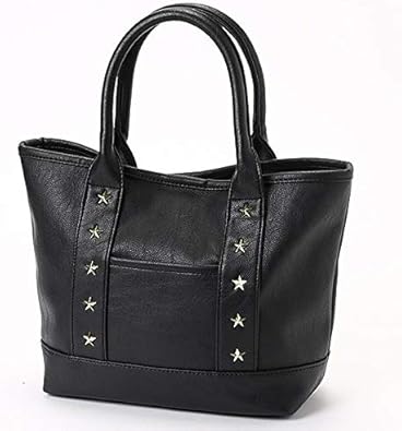 Amazon イーブスサプライ レディース Yevs Supply レディスバック スタースタッズエコレザートート 09ブラック Free Yevs Supply イーブス サプライ レディース レディースバッグ 財布
