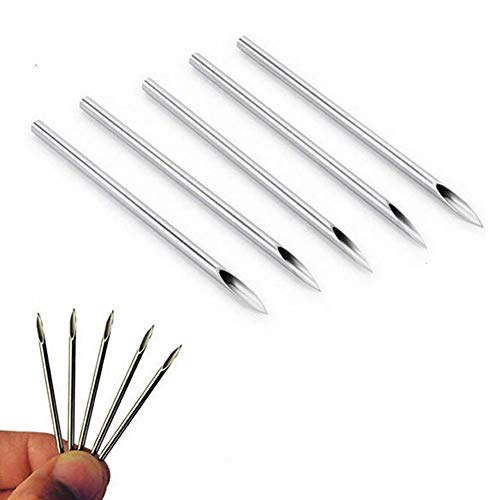 Romlon Piercing Kit, 36PCS Professional Piercing Kit 14G 16G 18G Steel Piercing Needles Belly Ring Tongue Tragus Nipple Lip Nose with Alcohol Pads for Piercing Kit and Piercing Supplies