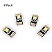 Yitee 4pcs USB Light Keychain Super Bright Pure White Single SMD LED Mini USB Port Light Ultra-Thin Portable Night Light with Double Touch Switch