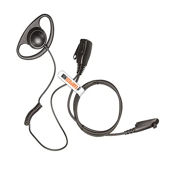 EarpieceHub D-Shape Earpiece Ear Hanger Headset Compatible with Motorola Radio (Multi-pin) GP140 GP340 HT1250 MTX900 PRO9150 PTX780 Walkie Talkie with Hidden Mic in PTT Button
