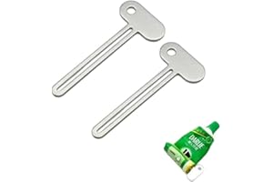 2pcs Metal Tube Toothpaste Squeezer Key, Manual Toothpaste Holder & Cream Roller Dispenser for Hair Dye & Cosmetics, Refillab
