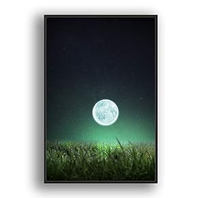 Framed Canvas Wall Art for Living Room, Bedroom Moon with Bright Canvas Prints for Modern Home Decoration Ready to Hang - 16"x24" inches