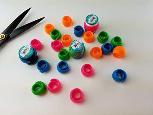 24 Thread Peels Spool Huggers for Sewing Machine, Sergers | Prevents Thread Unwinding | Silicone Holders Organizer Clips (24 Pcs)