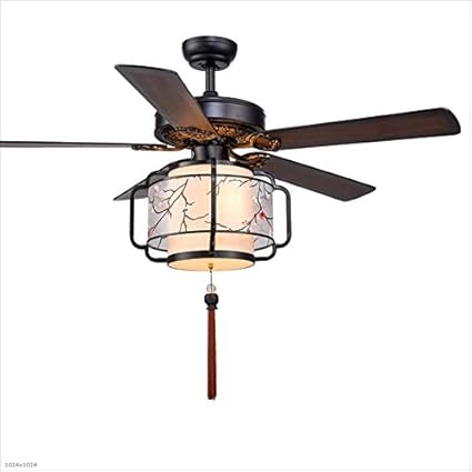 Fan Light Ceiling Fan Light Wood Lantern 5 Leaf Electric Fan