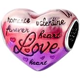 CYCUFF 925 Sterling Silver Charms for Bracelets and Charm Necklaces, Bracelet Pendants Beads Jewellery Gift for Family Friends Women (Love's Word Beads)