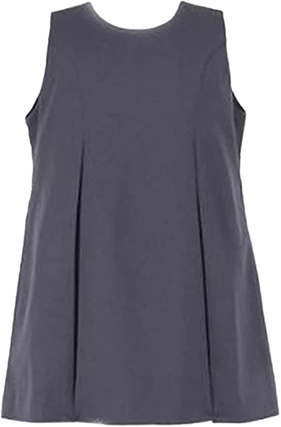 Amazon グレー お嬢様用袖なしシンプルワンピース 後ろファスナー 両サイドポケットあり 100 130サイズ ワンピース チュニック 通販
