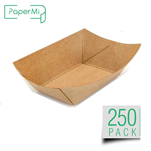 Brown Kraft Paper Food Tray, Mini Size Tray, Eco-Friendly Kraft Take Out Food Trays USA Made, FDA Approved Recyclable & Biodegradable, Convenient for All Event: Party, Camping, Carnival, BBQ(50pcs) - Thumbnail 5