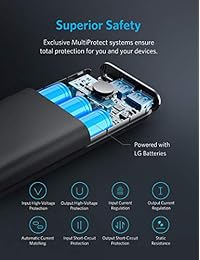 Anker PowerCore II 20000, Cargador portátil de alta capacidad con puertos USB duales, PowerIQ 2.0 (hasta 18 W de salida), banco de alimentación, carga rápida para iPhone, Samsung Galaxy y más, Negro