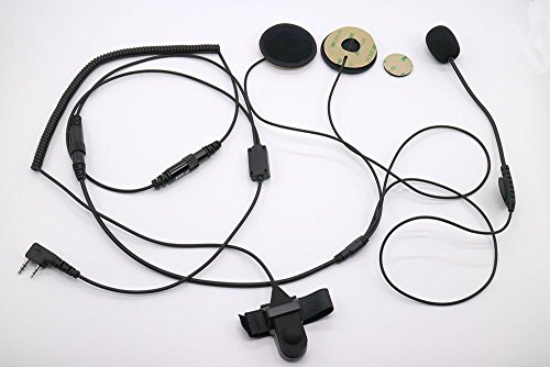 Open/Half Face Motorcycle Bike Helmet Earpiece Headset Mic Microphone Compatible Kenwood Two Way Radio Walkie Talkie TK3118 TK3130 TK3131 TK3160 TYT UV5R 2pin TK3170 TK3173 2pin