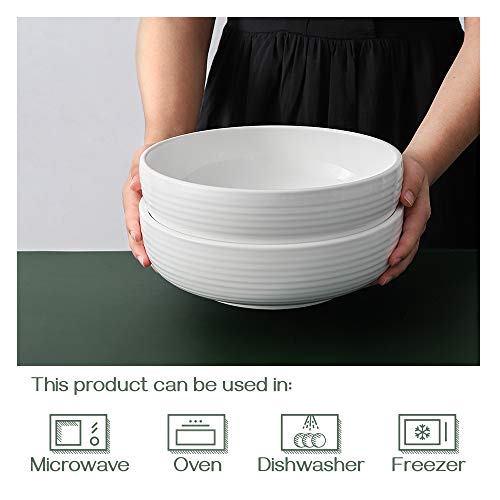 DOWAN Serving Salad Bowls, 80 Ounces Large Ceramic Soup Bowl, White