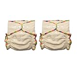 Hemp / Organic Cotton Fitted Cloth Diapers (Includes 2 Inserts; Fits 7-25lbs) (2 Pack)