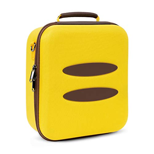 Geekshare Cute Carrying Case for Nintendo Switch, Protective Deluxe Travel System Case with 18 Game-Card Slots for Switch Console, Pro Controller, Dock and Accessories – Yellow