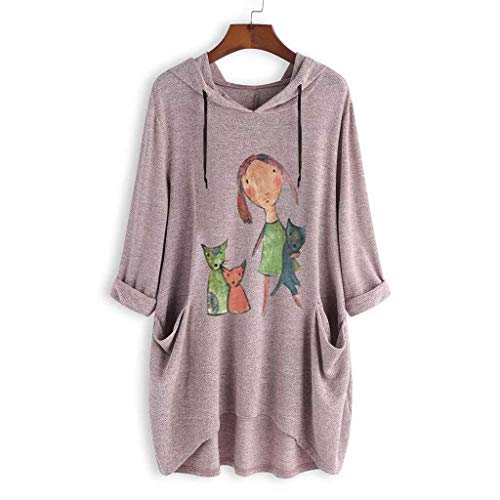 image for Toimothcn Girls Cute Tops Womens Cat Ear Hooded Blouse Long Sleeve Poc