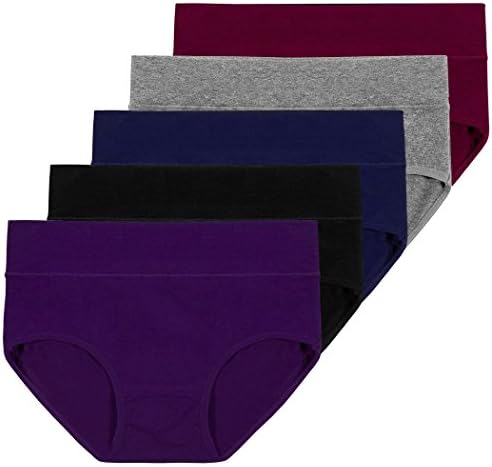 Women's Cotton Underwear,Breathable Solid Comfortable High Waist Soft Briefs Panties for Women