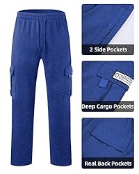 Men's Cargo Sweatpants Casual Fleece Joggers Loose