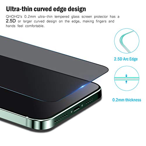 QHOHQ 2 Pack Privacy Screen Protector for iPhone 12 6.1" with 2 Packs