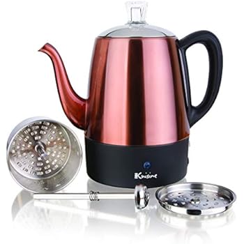 Euro Cuisine PER04 Electric Percolator 4 Cup Stainless Steel Coffee Pot Maker (4 Cup)