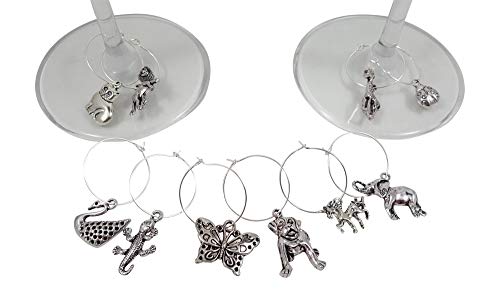 10 Piece Animal Themed Wine Charm Set