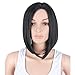 Netgo Black Bob Wig Short straight Heat Resistant Synthetic Black Hair Wig for Black Women