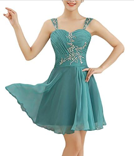 Dobelove Women's Spaghetti Straps Short Chiffon Parom Party Gowns