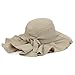 GP Accessories Womens Outdoor Sun Wide Brim Hat Waterfall Neck Veil Medium Beige UPF40+