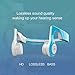 Ear Shield Bone Conduction Headphones Wireless Bluetooth Stereo Headset Over Ear Sweatproof Earphone for Outdoors Sports (Blue+White)