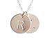EFYTAL Two Initial Necklace, 2 Large 15mm Sterling Silver Custom Pendants, Three or More Available Too