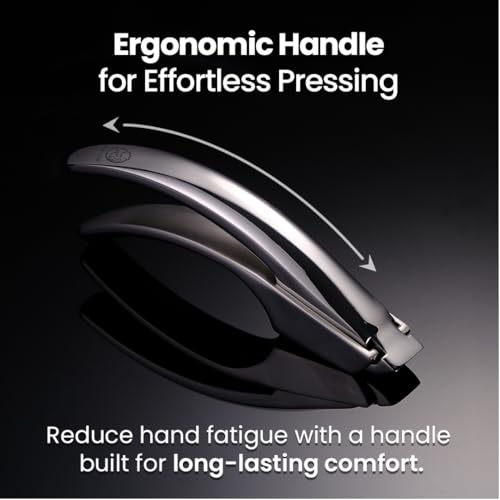 Lifetime Replacement Garlic Press Stainless Steel No Need to Peel, Detachable Handle for Fine Mincing-Premium Garlic Mincer Tool, Rust-Proof, Easy to Clean, Dishwasher Safe Garlic Crusher