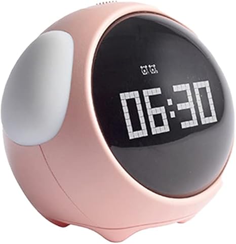 Amazon ピクセル目覚まし時計 絵文字の目覚まし時計 Ledスマートウォッチ 家庭用ベッドサイドの多機能の夜の目覚め光 子供用ギフトデジタルかわいい声 Color Pink Emoji Version 置き時計 掛け時計 オンライン通販