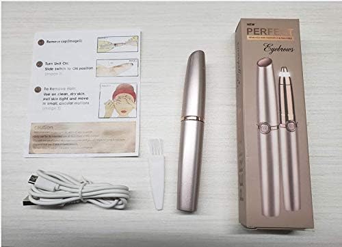 Charminer Eyebrow Hair Remover,Electric Painless Portable Eyebrow Hair Removal with Light,Epilator for Women Perfect Touch Razor for Lips Nose Ear Facial Hair Remove Rose Gold (Eyebrow Hair Remover-2)