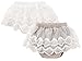Bysweet Baby Girl Bloomers Diaper Covers Toddler Lace Flower Skirts White and Gray 2 Pack (0-6M, Gray White)