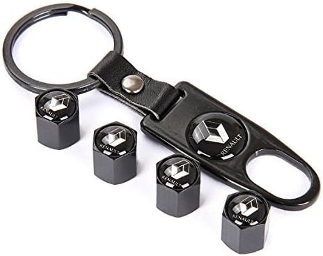 XSFQSM Black Car Wheel Tire Valve Caps Tyre Stem Air Caps Keychain Styling For Renault