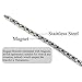 Feraco Magnetic Bracelet for Women Elegant Titanium Stainless Steel Magnet Bracelets with Black Gallstone Christmas Jewelry Gifts