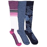 MUK LUKS womens 3 Pack Cotton Compression Knee-high Socks