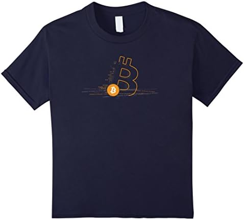Kids Mens Bitcoin Logo Code Cryptocurrency Shirt Also Youth Sizes 10 Navy
