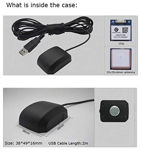 VK-162 G-Mouse USB GPS Dongle Navigation Module External GPS Antenna Remote Mount USB GPS Receiver for Raspberry Pi Support Google Earth Window Linux Geekstory