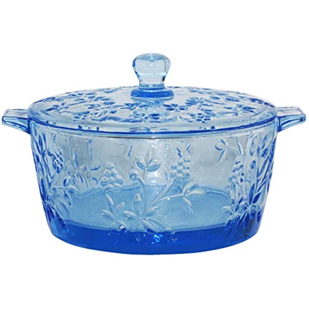 Jomop Serving Bowl Decorative Glass Salad Dessert With Lid Fruit