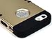 Bastex Heavy Duty Hybrid Case iPhone 5, 5S, 5th Generation - Black Silicone / Gold Hard Shell