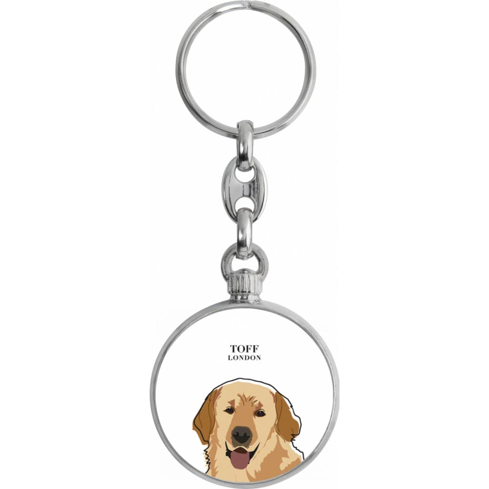Toff London Beige Golden Retriever Dog Head Keyring