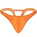 iiniim Mens Sexy Bulge Pouch G-String Underwear with Inverted Triangle Rear Orange M
