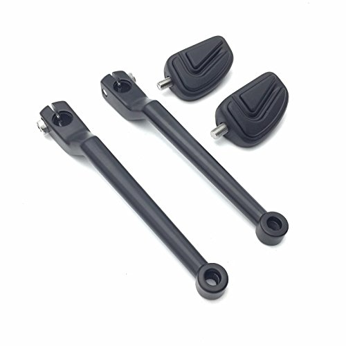 HTT Group Motorcycle Matte Black 2 PCs Billet Style Heel/Toe Shift Lever Gear Shift Foot Lever with Airflow Shifter Pegs For Harley FL Softail Touring Trike FLST FLT Road King Street Glide CVO