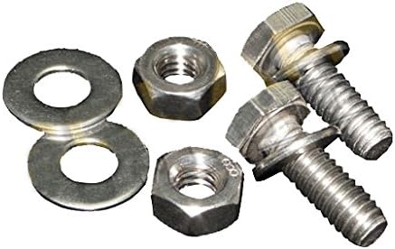Stainless Steel Battery Bolt Kit - 0.25" X 0.75" Bolt, Flat & Split Washer & Nut, (2 Pairs for 2 Batteries), KSOL Power