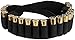 BRONZEDOG Handmade Leather Shotgun Shell Cartridge Belt Holder Bandolier, Buttstock Shell Holder 12 Gauge for Rifles, Hunting Ammo Pouch Bag, 12 ga Shotgun Shell Pouch Black Brown Khaki Grey (Black)